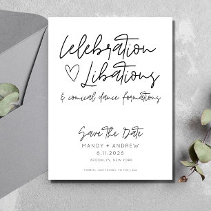 Grappige Budget Bruiloft Save the Date Briefkaart