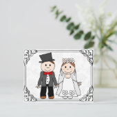 Grappige budget huwelijksuitnodiging uitnodiging briefkaart (Staand voorkant)