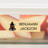 Grappige buffalo bizon cartoon gepersonaliseerde s labels (Aangebracht)