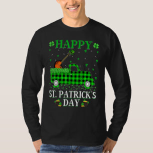 Grappige Buffalo Plaid Groene Vrachtwagen Mandolin T-shirt