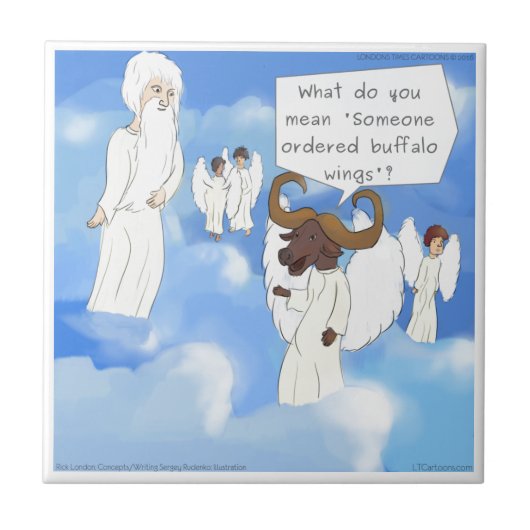 Grappige Buffalo Wings In De Hemel Cadeau Tegeltje (Voorkant)