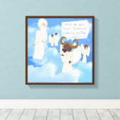 Grappige Buffalo Wings In De Hemel Canvasprint Canvas Afdruk (Insitu (Houten vloer))