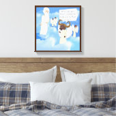 Grappige Buffalo Wings In De Hemel Canvasprint Canvas Afdruk (Insitu (Slaapkamer))