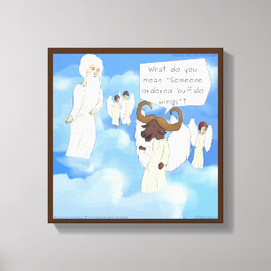 Grappige Buffalo Wings In De Hemel Canvasprint Canvas Afdruk