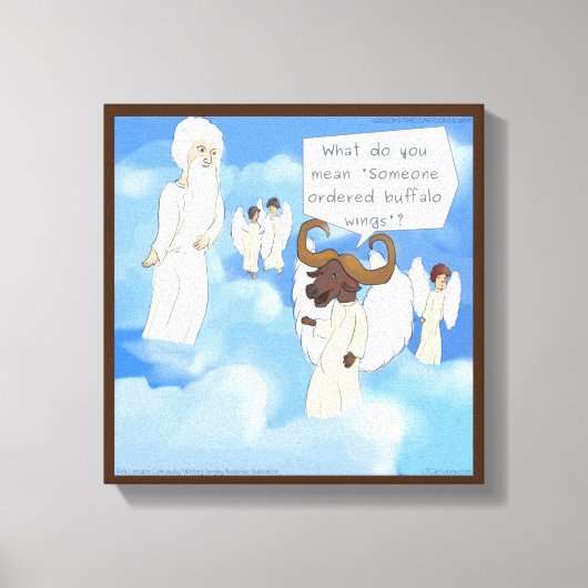 Grappige Buffalo Wings In De Hemel Canvasprint Canvas Afdruk (Voorkant)