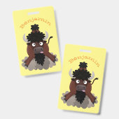 Grappige buffel bizon cartoon illustratie badge (Voor- en achterkant)