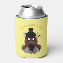 Grappige buffel bizon cartoonillustratie