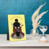 Grappige buffel bizon cartoonillustratie fotoplaat (Zijkant)