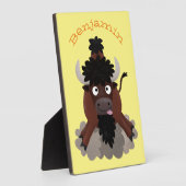 Grappige buffel bizon cartoonillustratie fotoplaat (Zijkant)
