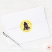 Grappige buffel cartoon gepersonaliseerd ronde sticker (Envelop)