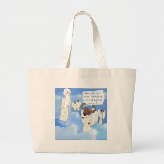 Grappige Buffelwieken In De Hemel Cadeau Grote Tote Bag (Voorkant)