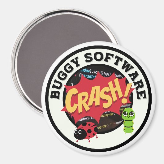 Grappige Buggy Software Magneet (Voorkant / Achterkant)