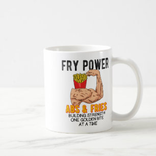 Grappige buikspieroefening Franse frietjes spierop Koffiemok