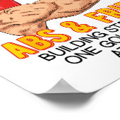 Grappige buikspieroefening Franse frietjes spierop Poster (Hoek)
