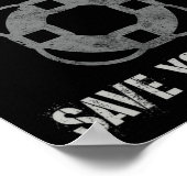 Grappige buiten dienst zijnde reddingswerkers Save Poster (Hoek)