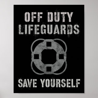 Grappige buiten dienst zijnde reddingswerkers Save Poster