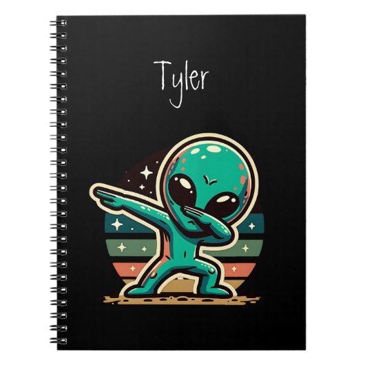 Grappige Buitenaardse Alien Dabbing Persoonlijk Notitieboek (Voorkant)