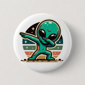 Grappige buitenaardse alien dabbing ronde button 5,7 cm (Voorkant)