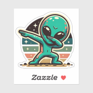 Grappige buitenaardse alien dabbing sticker