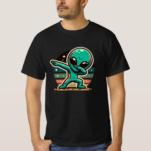 Grappige buitenaardse alien dabbing t-shirt (Voorkant)