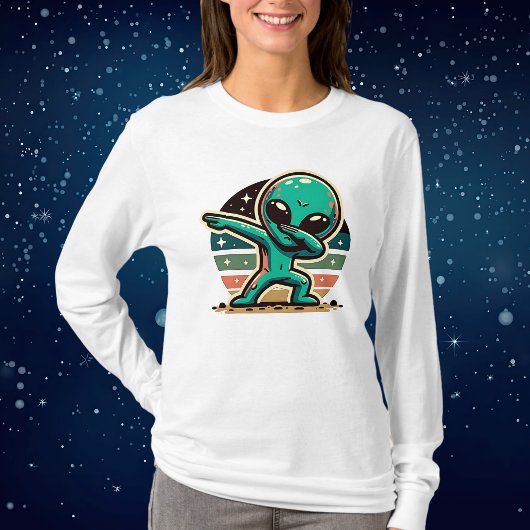Grappige buitenaardse alien dabbing t-shirt