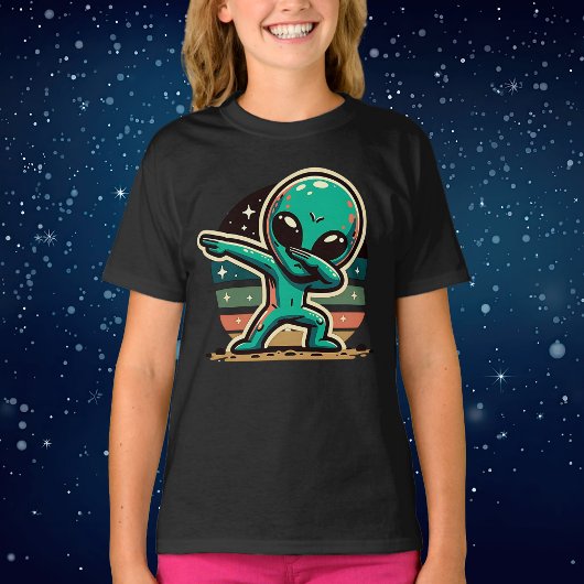 Grappige buitenaardse alien dabbing t-shirt