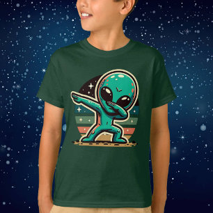 Grappige buitenaardse alien dabbing t-shirt
