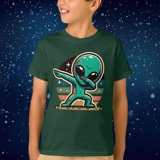 Grappige buitenaardse alien dabbing t-shirt