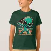 Grappige buitenaardse alien dabbing t-shirt (Voorkant)