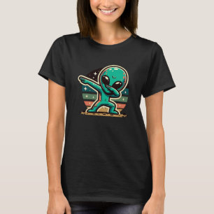 Grappige buitenaardse alien dabbing t-shirt