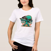 Grappige buitenaardse alien dabbing Tri-Blend shirt (Voorkant)