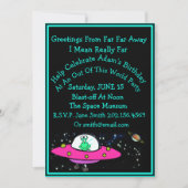 Grappige buitenaardse en ruimteschip verjaardagsui kaart (Voorkant)