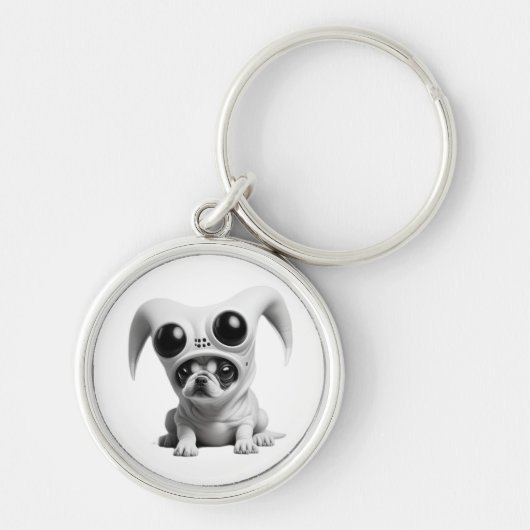 Grappige buitenaardse hond sleutelhanger (Voorkant)