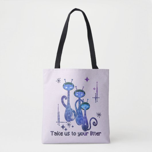 Grappige buitenaardse katten - "Breng ons naar je  Tote Bag (Voorkant)