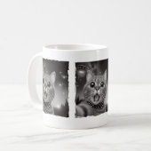 Grappige Buitenaardse Kattenontvoering Verrast UFO Koffiemok (Voorkant links)