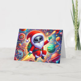 Grappige Buitenaardse Kerstman Kerstmis Feestdagen Kaart