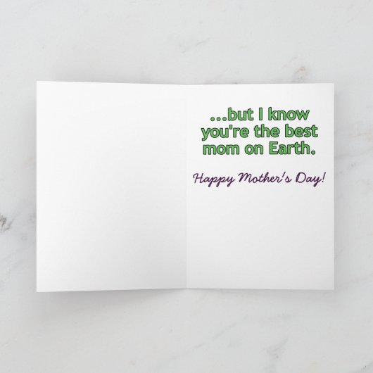 Grappige buitenaardse Moederdag Kaart (Binnen)