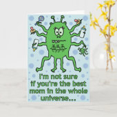 Grappige buitenaardse Moederdag Kaart (Gele Bloem)