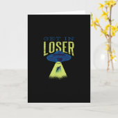 Grappige buitenaardse ontvoering kaart (Gele Bloem)