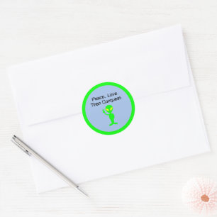 Grappige buitenaardse Sci-Fi Cartoon buitenaardse Ronde Sticker