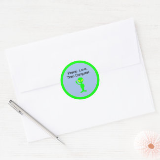 Grappige buitenaardse Sci-Fi Cartoon buitenaardse Ronde Sticker