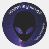 Grappige buitenaardse sterrenstelsel sticker, gelo ronde sticker (Voorkant)