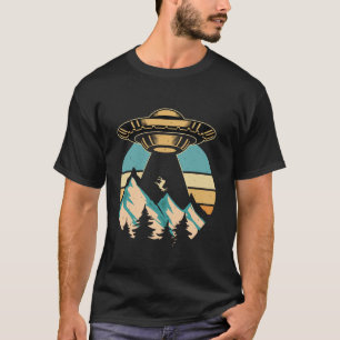 Grappige buitenaardse ufo ontvoering herten retro t-shirt