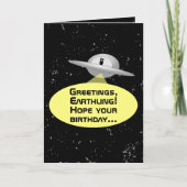 Grappige buitenruimte buitenaardse verjaardag Kaar Kaart (Voorkant)