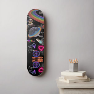 Grappige buitenruimte, buitenaardse wezens  persoonlijk skateboard