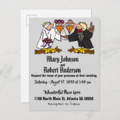 Grappige buizerd bruid en bruidegom bruiloft uitno uitnodiging briefkaart (Voorkant / Achterkant)