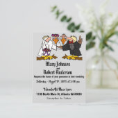 Grappige buizerd bruid en bruidegom bruiloft uitno uitnodiging briefkaart (Staand voorkant)