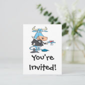 grappige bull cartoon kaart (Staand voorkant)