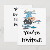 grappige bull cartoon kaart (Voorkant / Achterkant)