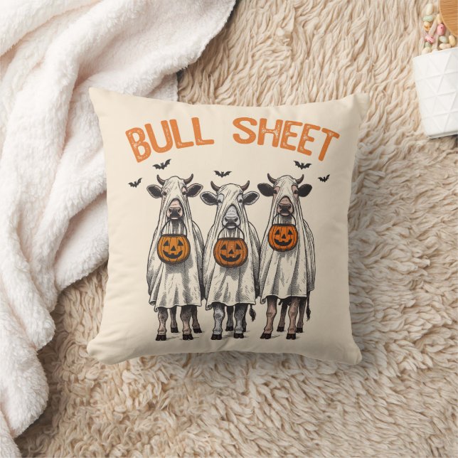 Grappige Bull Sheet Vintage Halloween Kussen (Deken)